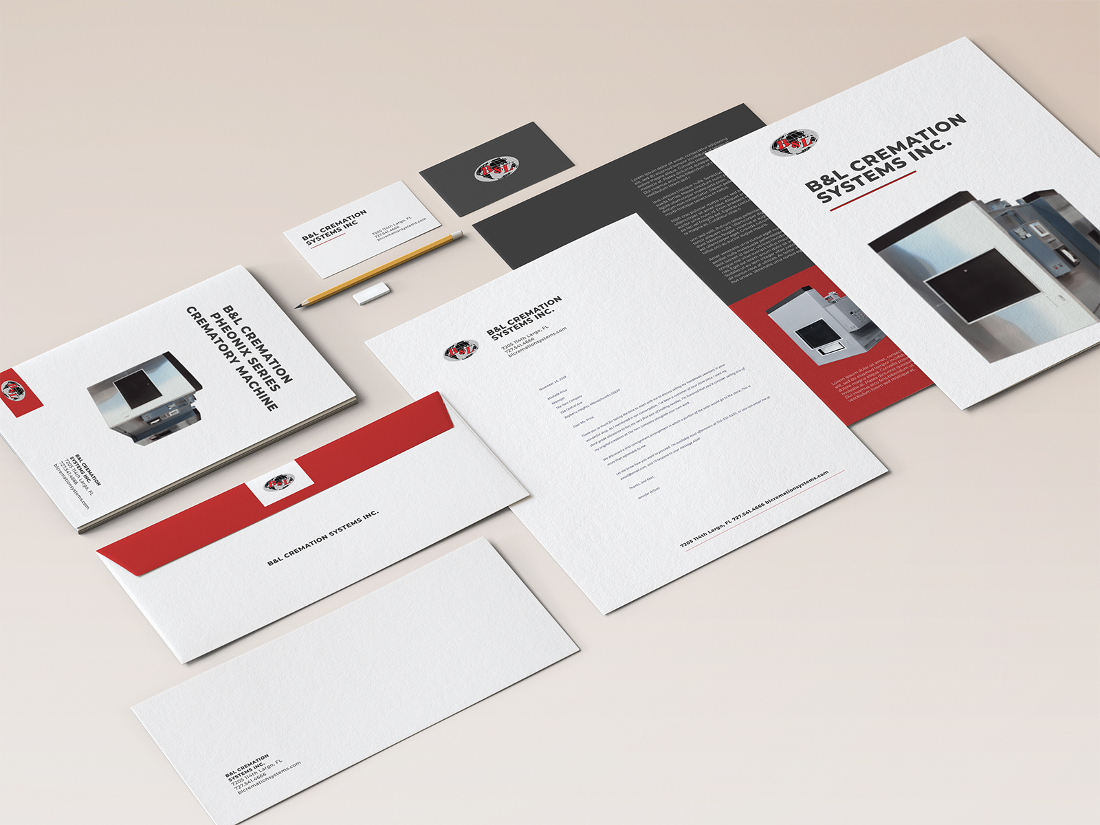 B & L Cremation Systems Inc packaging and collateral